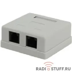 Розетка  внешняя RJ-45+RJ-11, cat.5е, 5bites