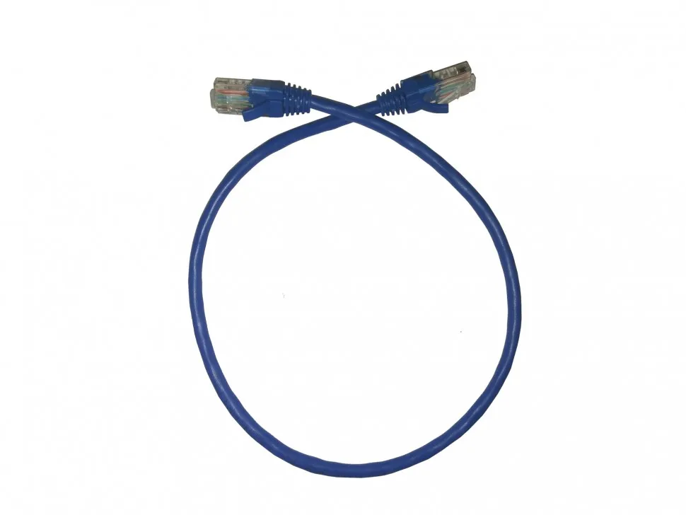 Патч-корд Technolink "C" UTP4 cat.5е, 0.5м, CCA, LSZH, синий, литой коннектор