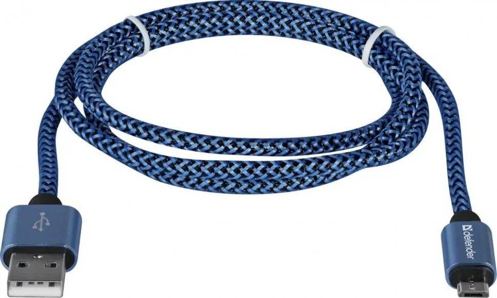 Кабель USB2.0 TO MICRO-USB 1M BLUE USB08-03T 87805 DEFENDER