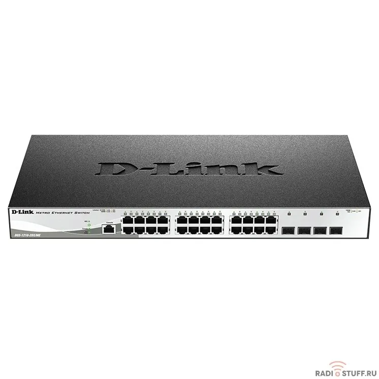 D-Link DGS-1210-28X/ME/B2B Управляемый коммутатор 2 уровня с 24 портами 10/100/1000Base-T и 4 портами 10GBase-X SFP+