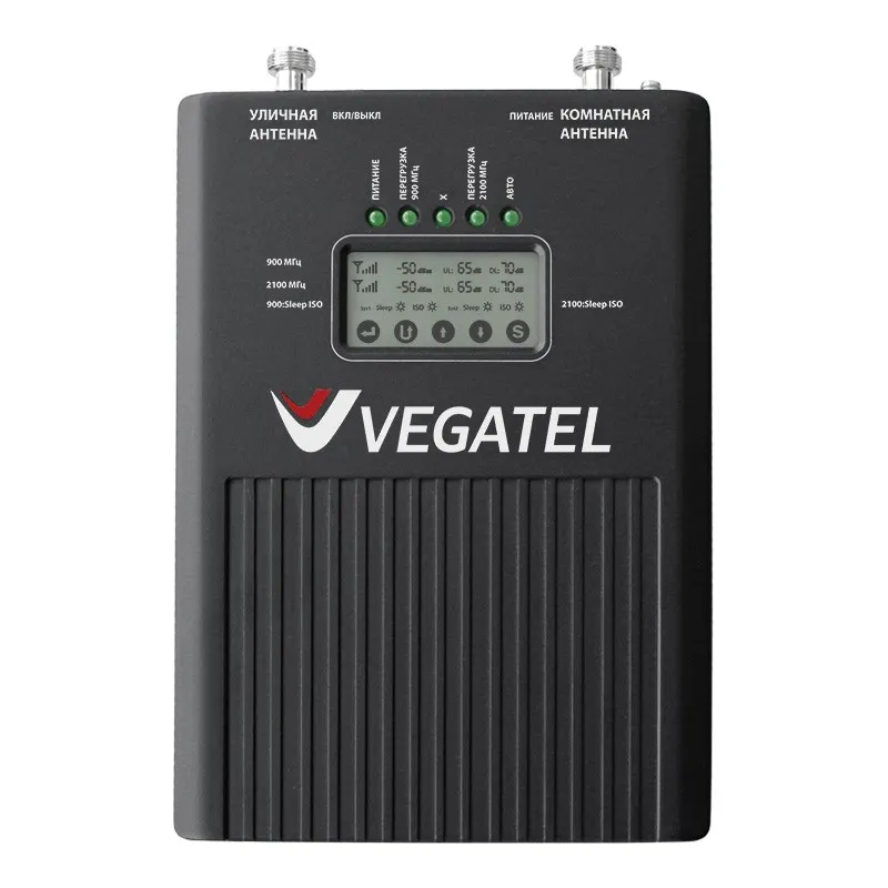 Репитер Vegatel VT2-900E/2100 (LED), 2G/GSM/EGSM/3G/UMTS, усиление 70 дБ 