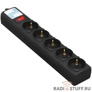 Ф-удлинитель, PC 3м 5р, черн.граф. 10А, SPG5-С3