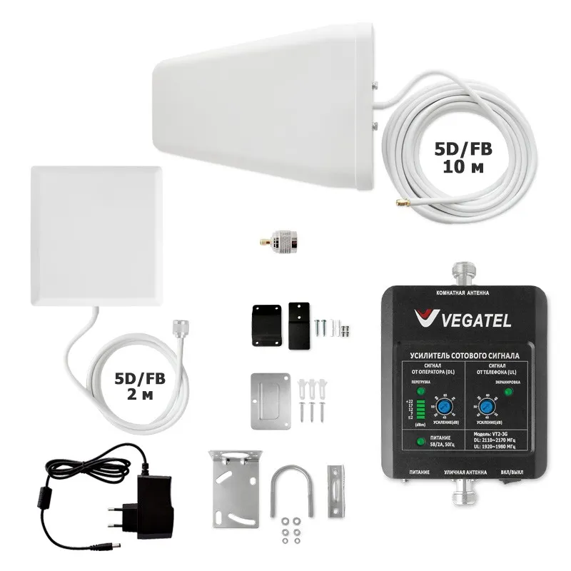 VEGATEL VT2-3G-kit (дом, LED) усилитель 3G сигнала для дома