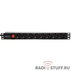 5bites PDU819P-01 Блок розеток  8S / PVC / SWITCH / 1U / 19" / 2M*3G*1.5MM2 / VDE