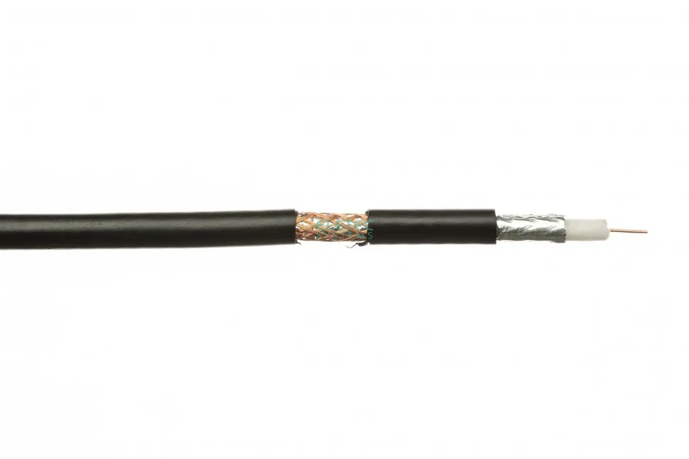 Кабель коаксиальный 3C-2V CU outdoor 75 Ом, экран 32%, черный 200 м