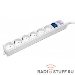 PowerCube Фильтр-удлинитель (SPG(5+1)-16B-5M) 6 розеток, 5м,16А/3,5кВт, белый
