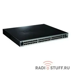 D-Link DGS-3420-52T/B1A PROJ Управляемый стекируемый коммутатор 3 уровня с 48 портами 10/100/1000Base-T и 4 портами 10GBase-X SFP+