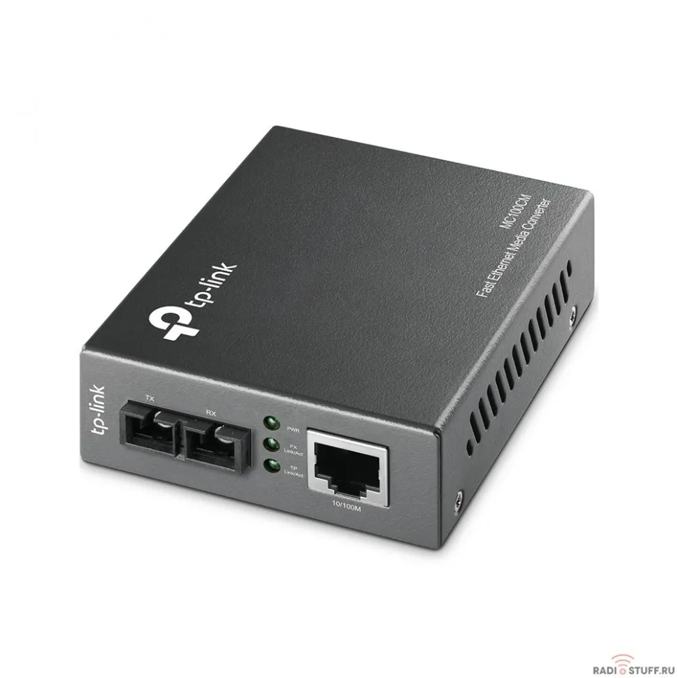 TP-Link MC100CM 10/100Mbps RJ45 to 100Mbps multi-mode SC fiber Converter, Full-duplex,up to 2Km, switching power adapter, chassis mountable