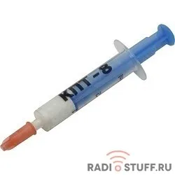 Термопаста КПТ-8 кремнийорганическая на основе оксида цинка, 3 г, шприц