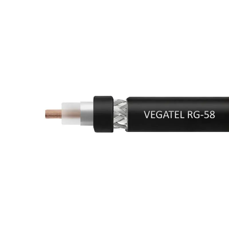 Кабель RG-58 A/U Cu VEGATEL 50 Ом коаксиальный ГОСТ
