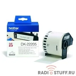 Brother DK22205 Лента бумажная клеящая белая 62мм (DK22205)