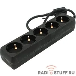 Exegate EX221200RUS Сетевой фильтр Exegate SPU-5-0.5B (5 розеток, 0.5м, UPS вилка, черный)