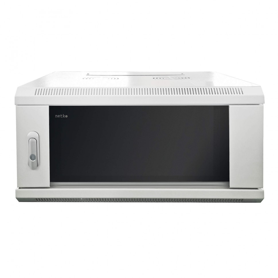 Шкаф настенный 4U серия WMA (Wall Maestro) (600х450х280), передняя дверь стекло, собранный, серый Netko  "А"