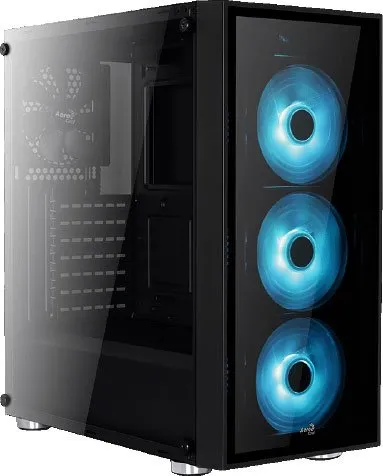 Корпус Aerocool Quartz RGB, ATX, без БП, закаленное стекло, 3x 120мм RGB вентилятора + хаб P7-H1 в комплекте, 1x USB 3.0 + 2x USB 2.0