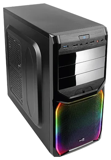 Aerocool V3X RGB, ATX, без БП, 1х USB 3.0 + 1х USB 2.0, с RGB-подсветкой