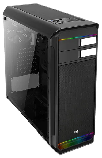 Aerocool Aero-500G RGB, ATX, без БП, закаленное стекло, RGB-подсветка, USB3.0 x 1, USB2.0 x 2