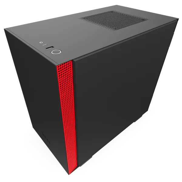 NZXT CA-H210B-BR H210 Mini ITX Black/Red Chassis with 2x120mm Aer F Case Fans