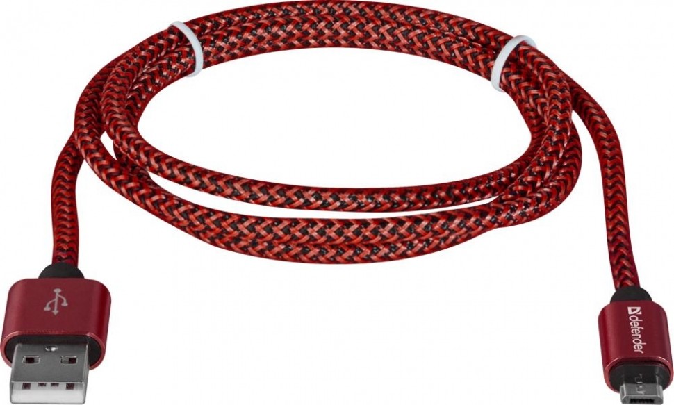 Кабель USB2.0 TO MICRO-USB 1M RED USB08-03T 87801 DEFENDER