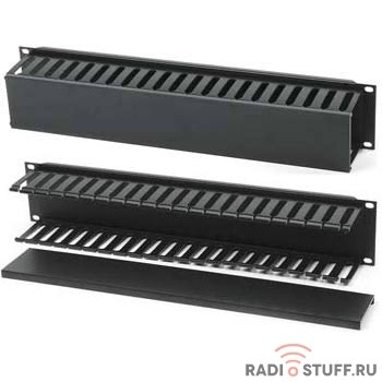 Кабельный органайзер 19", пластиковый с крышкой, 2U, Hyperline  
