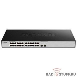 DGS-1026X/A1A D-Link коммутатор с 24 портами 10/100/1000Base-T, 2 портами 10GBase-X SFP+, функцией энергосбережения и поддержкой QoS