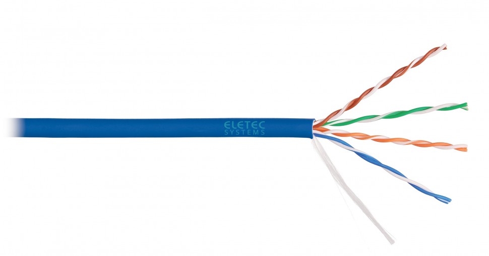 Кабель UTP 5E Eletec 4x2xAWG24, синий, 305м, медь