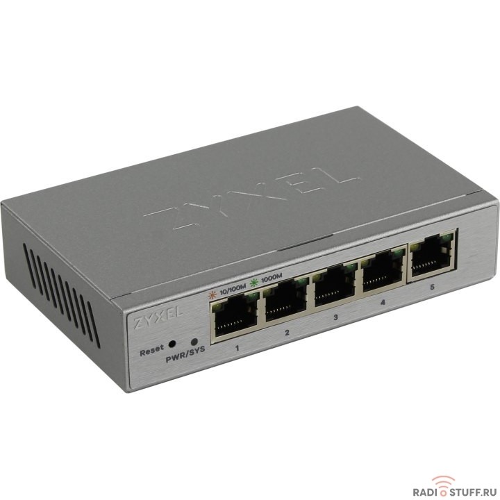 ZYXEL GS1200-5-EU0101F Smart Коммутатор GS1200-5, 5xGE, настольный, бесшумный, с поддержкой VLAN, IGMP, QoS и Link Aggregation