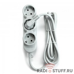 PowerCube Удлинитель бытовой (PC-Y-5-32-3) 10А, 3м, 3 роз.с/з+2 роз.б/з,2200Вт, 1,00 мм2    