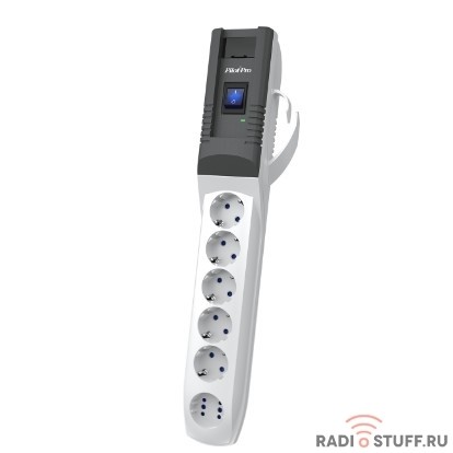 ZIS Сетевой фильтр Pilot - Pro USB {5 с заземлением +1 в формате GP, USB 3A, с разъёмами type A, C} 1,8м [арт.181]