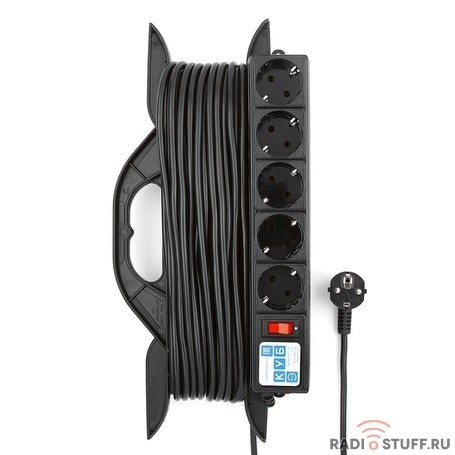 PowerCube Удлинитель на рамке (PC-LG5-R-10) 16А/3,5 кВт, 5р с/з, с вык. 10м, 1,00 мм2