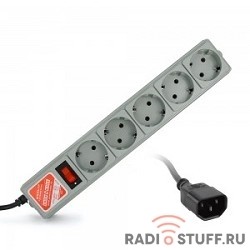 PowerCube Фильтр  B, 1.95м, 5 евророзеток (SPG-B-6/EXT), серый