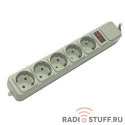 PowerCube Фильтр  B, 3.0м, 5 евророзеток (SPG-B-10), серый