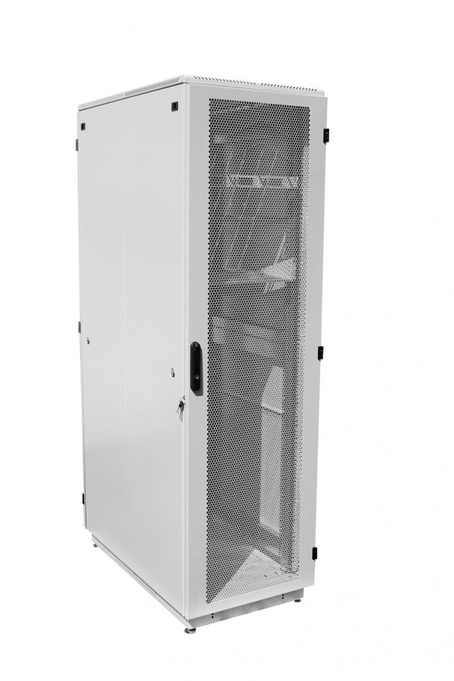 Шкаф телекоммуникационный напольный, 42U, (600x1000мм), дверь перфорированная 2 шт., чёрный, ЦМО