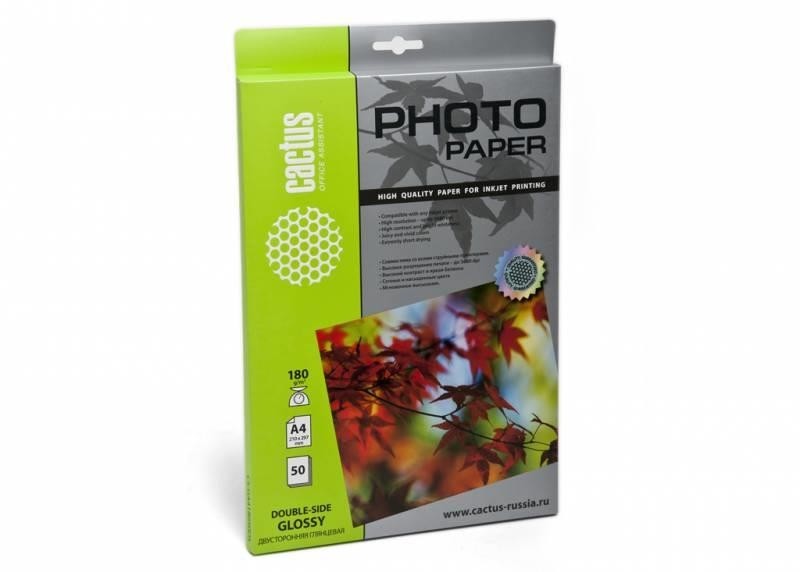 Бумага A4 PHOTO GLOSSY 50SH CS-GA418050DS CACTUS