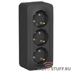 Schneider-electric BLNRA011316 BLANCA О/У РОЗЕТКА 3-я с заземлением со шторками ИЗОЛ.ПЛ.,16А, 250В, АНТРАЦ         