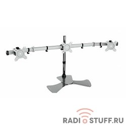 Cactus CS-VM-MP330S-AL серебристый Кронштейн для 3-х мониторов 15"-24" макс.8кг настольный наклон