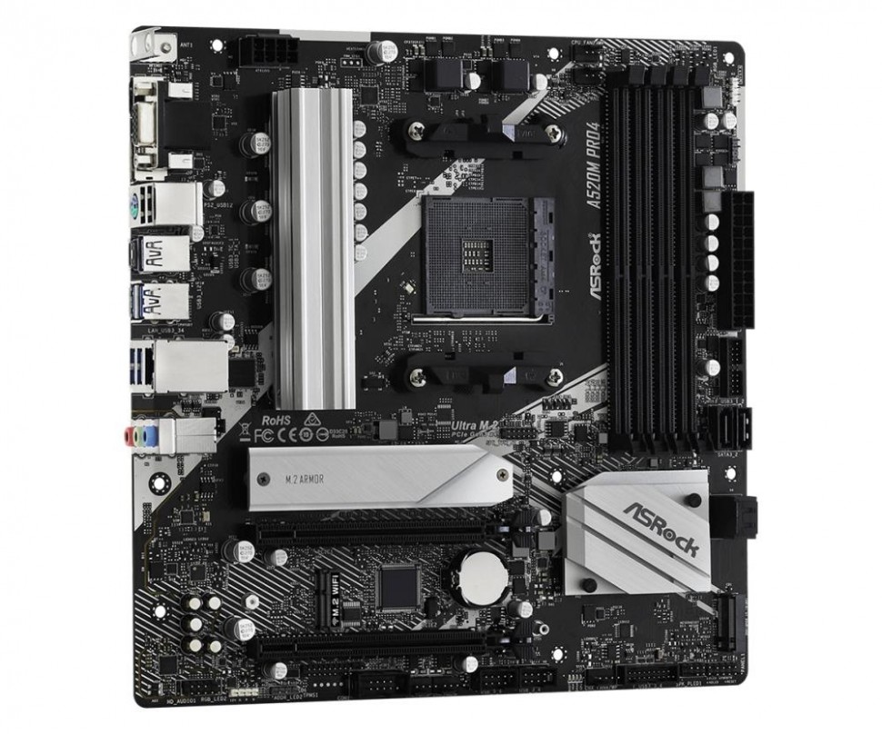 Материнская плата AMD A520 SAM4 MATX A520M PRO4 ASROCK