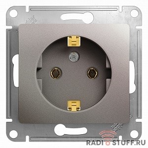 Schneider-electric GSL001243 GLOSSA РОЗЕТКА с заземлением,16А, 250В, механизм, ПЛАТИНА                           