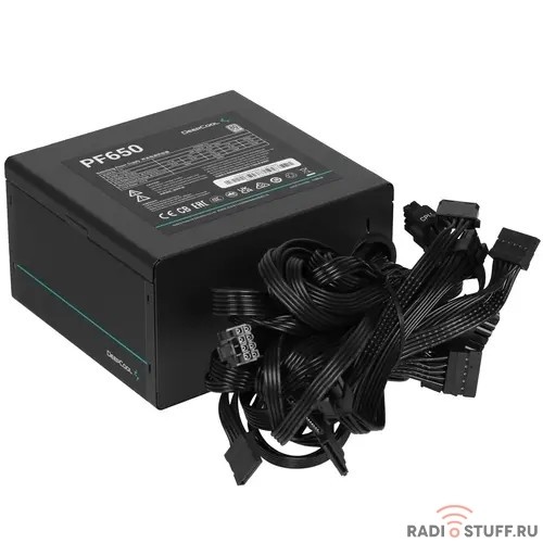 Блок питания Deepcool ATX 650W PF650 80 PLUS WHITE (20+4pin) APFC 120mm fan 6xSATA RTL
