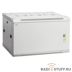 Шкаф настенный, (600x600мм), 6U, дверь металл, серый, ITK